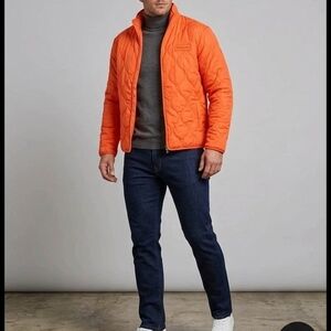 Men's Orange Quilted Jacket Mifland